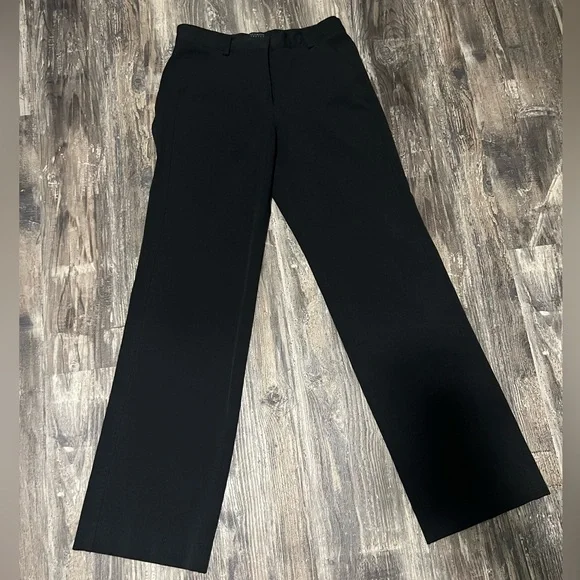 green emerald velvet dress Black Low Rise Slim Flare Double Button Pants